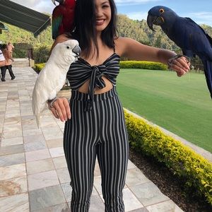 boohoo striped jumpsuit